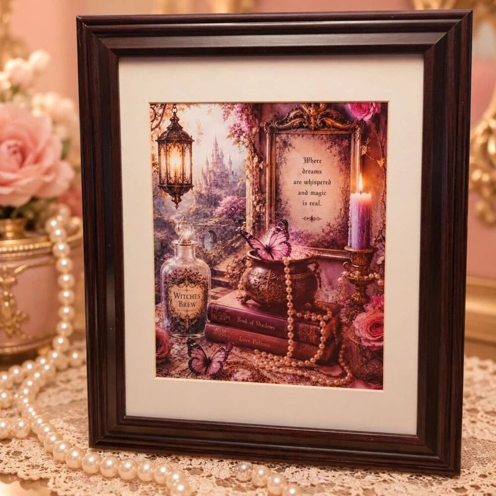 8x10 Michaels Victorian Mystical Mahogany Frame & Enchanted Artwork